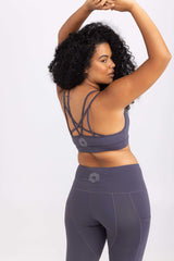 Strappy Back Activewear Crop - Slate Grey | Sweat Resistant Activewear by Idea Athletic Australia