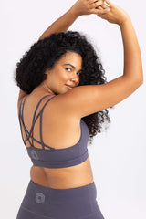 Strappy Back Activewear Crop - Slate Grey | Sweat Resistant Activewear by Idea Athletic Australia