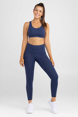 Sweat Resistant Activewear | Classic Racer Back Crop - Luxe Navy Blue