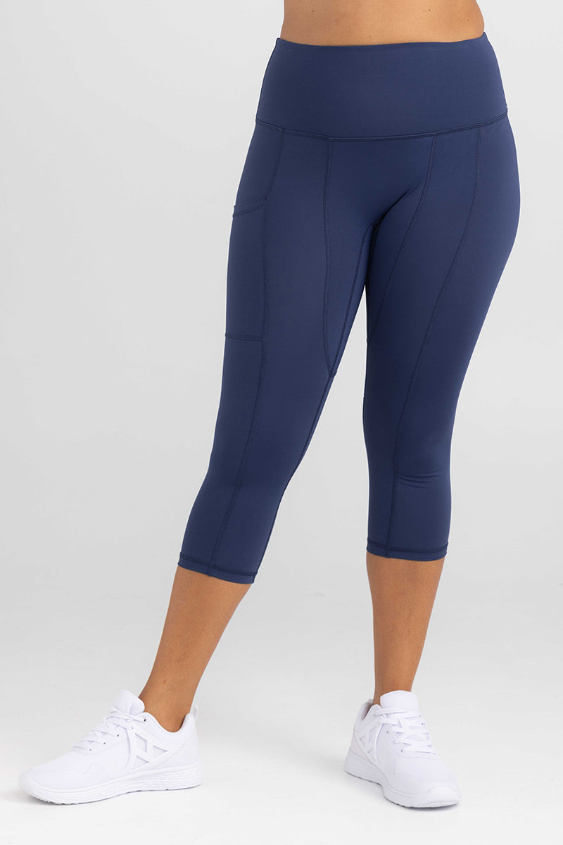 3/4 Length Tights - Luxe Navy Blue | Idea Athletic