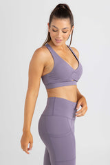 Cross Back, Key Hole Crop - Twilight Lavender | Sweat resistant activewear by Idea Athletic Australia