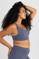 Classic Racer Back Activewear Crop / Sports Bra with sweat resistant fabric - Steel VioletClassic Racer Back Activewear Crop - Steel Violet | Idea Athletic