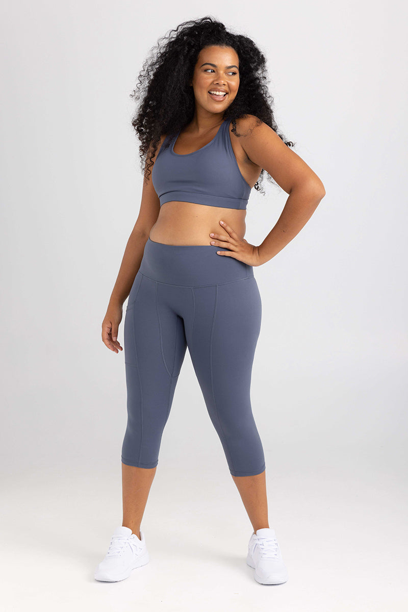 Classic Racer Back Activewear Crop - Steel Violet | Idea Athletic