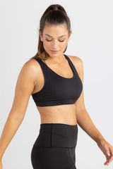 invisiSweat Classic Racer Back Crop - Charcoal Black