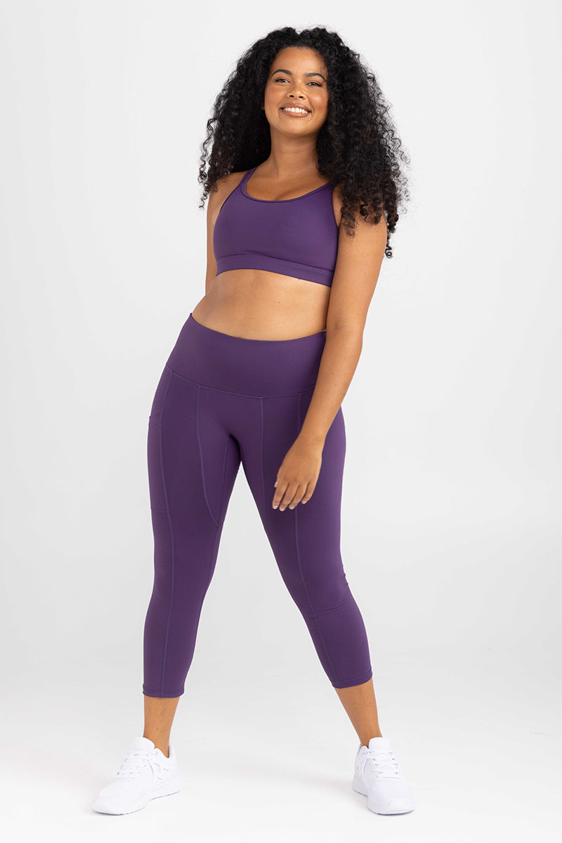 7/8 Length Tights - Deep Aubergine Leggings | Idea Athletic